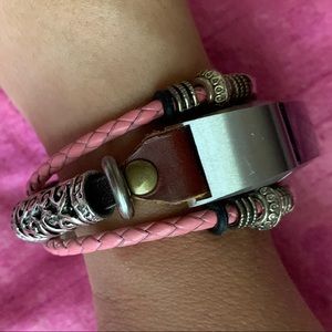Fitbit Alta pink leather bracelet band
